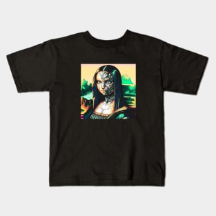 Cyborg Mona Lisa Kids T-Shirt